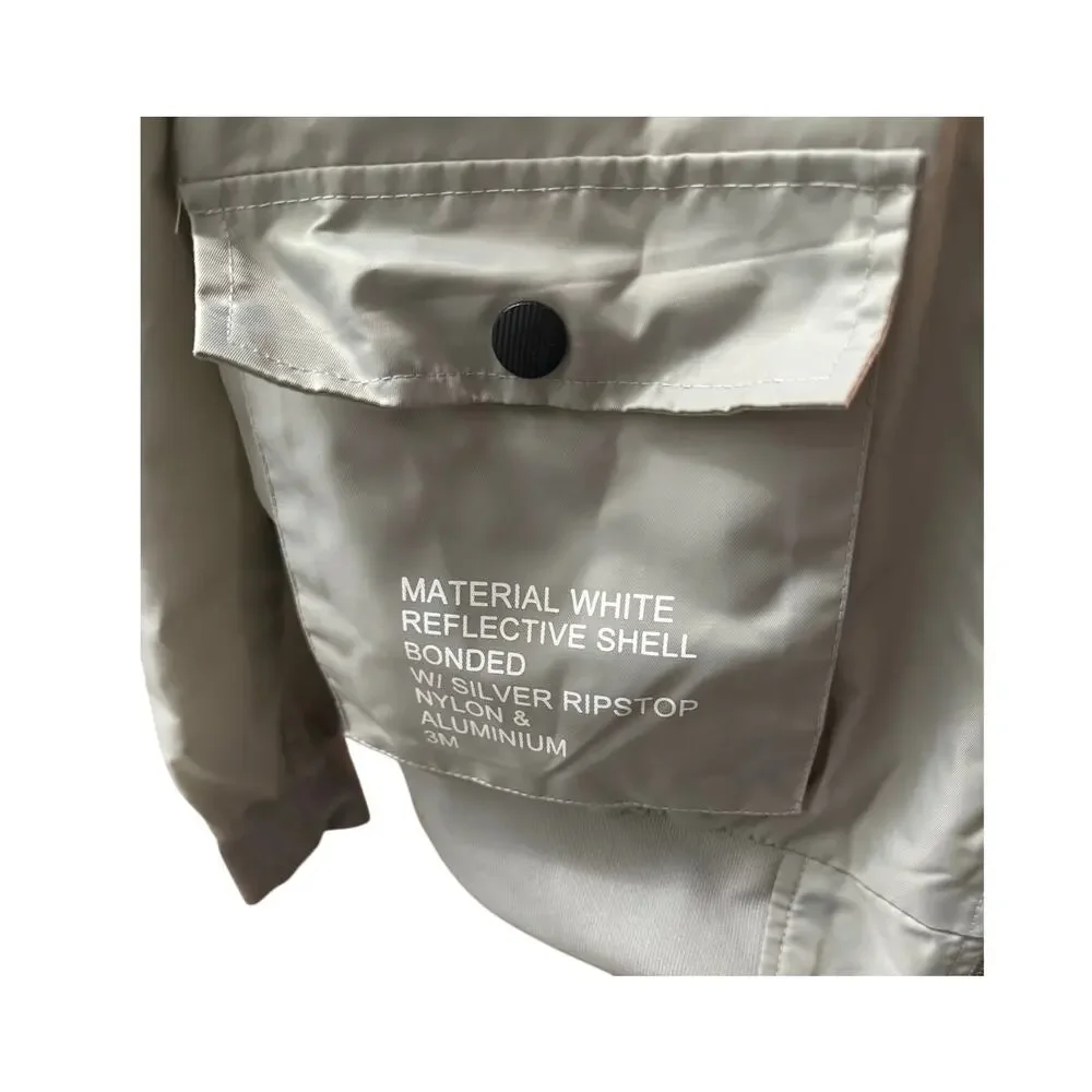 ASSTSERIES NASA Silver Reflective Techwear Aerospace Bomber Jacket, Size XL